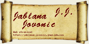 Jablana Jovonić vizit kartica